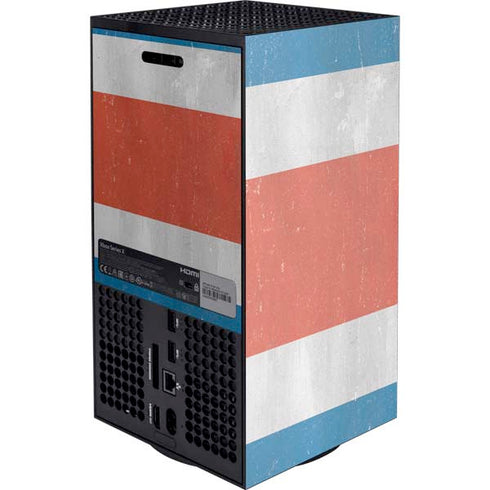 Costa Rican Flag Distressed XBox Series X Digital Edition Console Skin